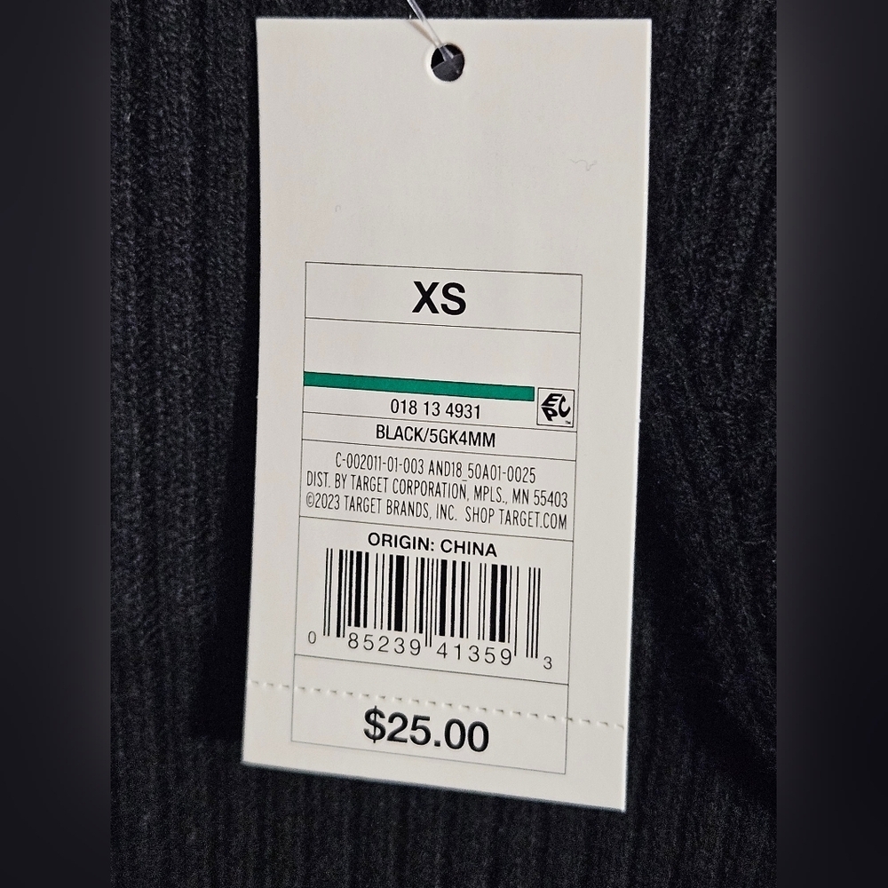 Zara Black Ribbed Long Sleeve Crop Blouse Womens Size Xsmall - Picture 2 of 8